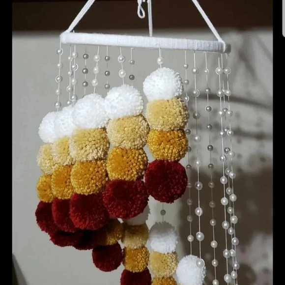 Pom Pom Chandelier Baby Crib Mobile - Picture 4 of 4